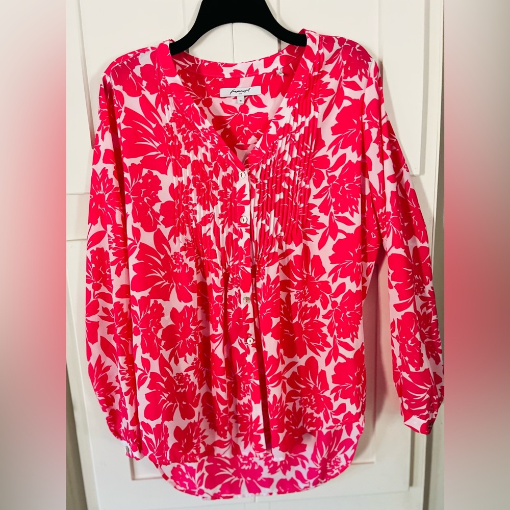 Fox Croft Size 10 Pink Floral Blouse